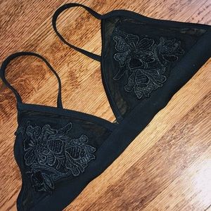 Black lace bathing suit top